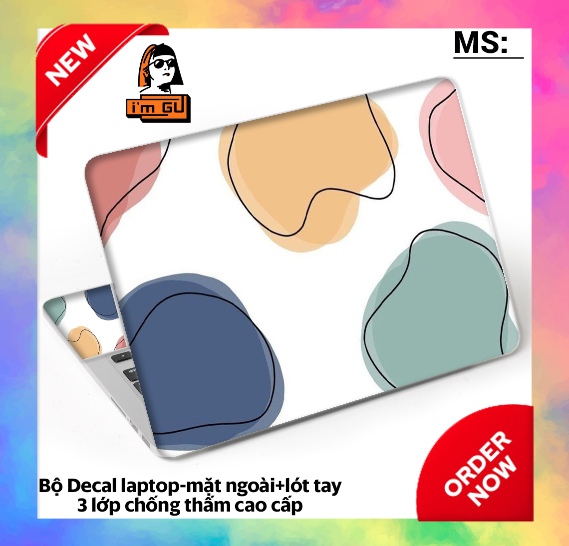 [HCM]BỘ DECAL DÁN BẢO VỆ TRANG TRÍ LAPTOP  Decal cao cấp 3 lớp chống thấm TẤT CẢ CÁC DÒNG MÁY MACBOOK/ACER/HP/DELL