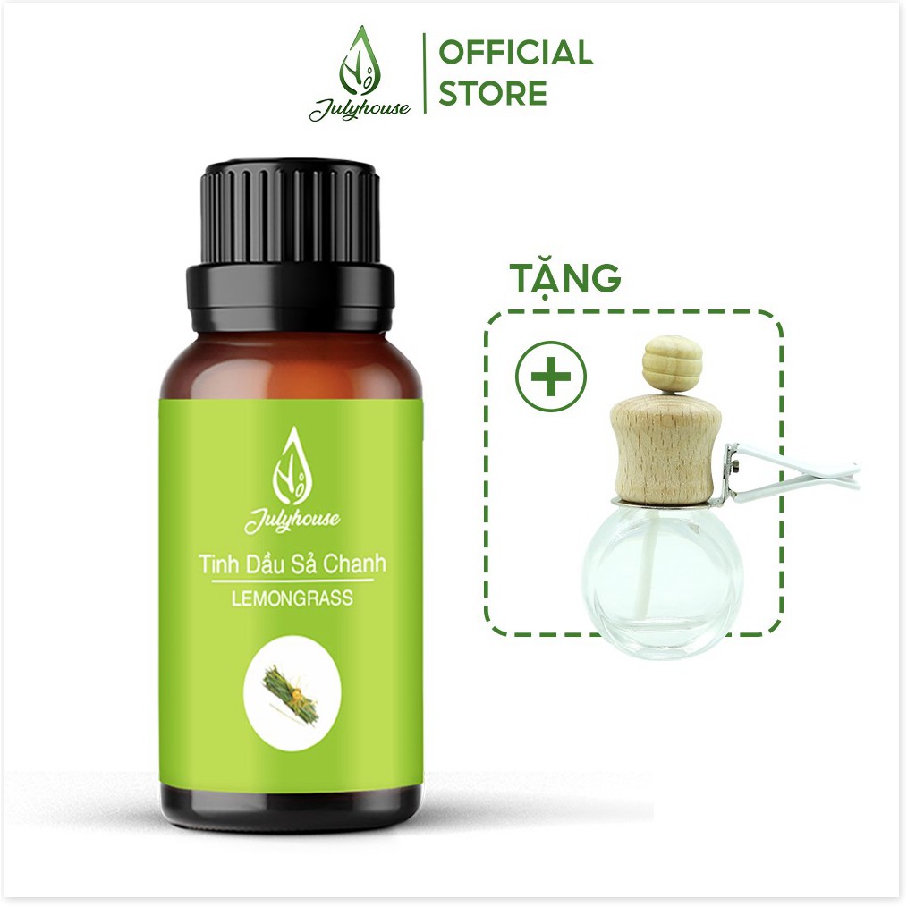 Tinh dầu sả chanh thơm phòng xua muỗi julyhouse 30ml. tặng kèm vỏ khuếch tán