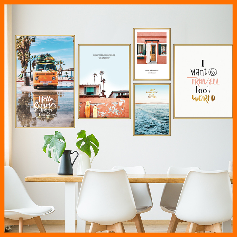 Decal dán tường decor khung ảnh thành phố trang trí phòng khách, phòng ngủ, quán cafe, cửa hàng