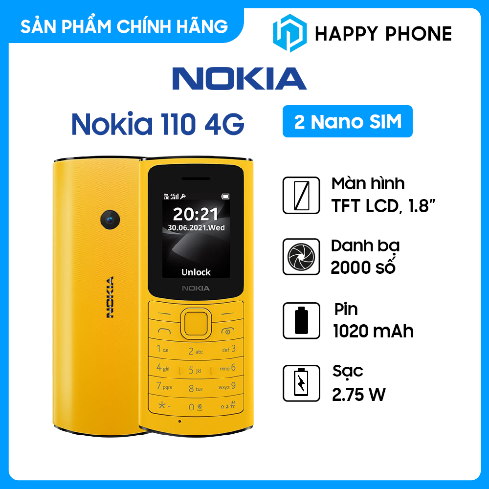 Điện thoại nokia 110 4g - hàng chính hãng, mới 100%, nguyên seal | bảo hành 12 tháng