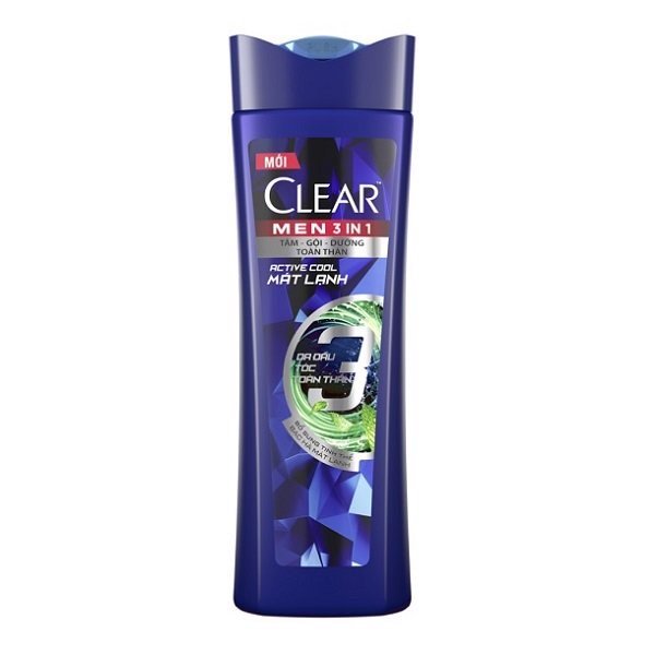 [HCM]Dầu tắm gội Clear men 3 in 1 : Tắm + Gội + Dưỡng 70gr/140gr ( Bạc hà mát lạnh)( Hàng khuyến mãi)