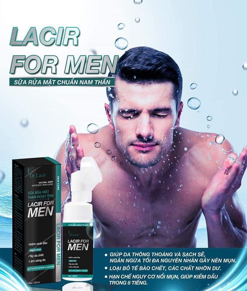 Sữa rửa mặt than hoạt tính- dành cho nam Dr.lacir 150ml