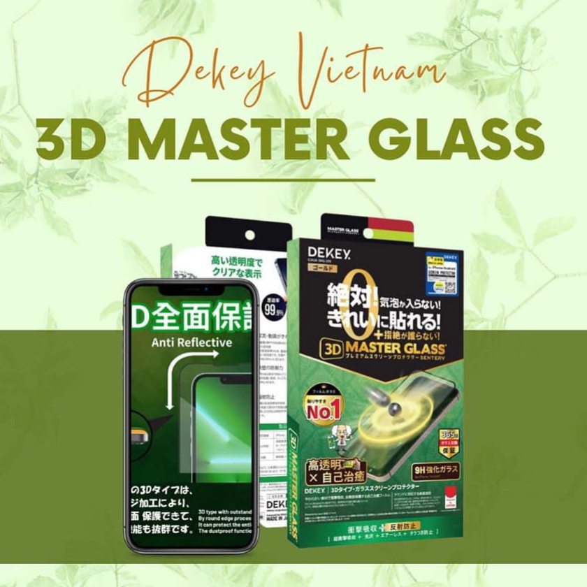 (Giao Hỏa Tốc) Cường lực DEKEY 3D Master Glass Sentery Có Khung Tự Dán Từ 13-14 ProMax Hàng Chính Hãng Nhật Bản