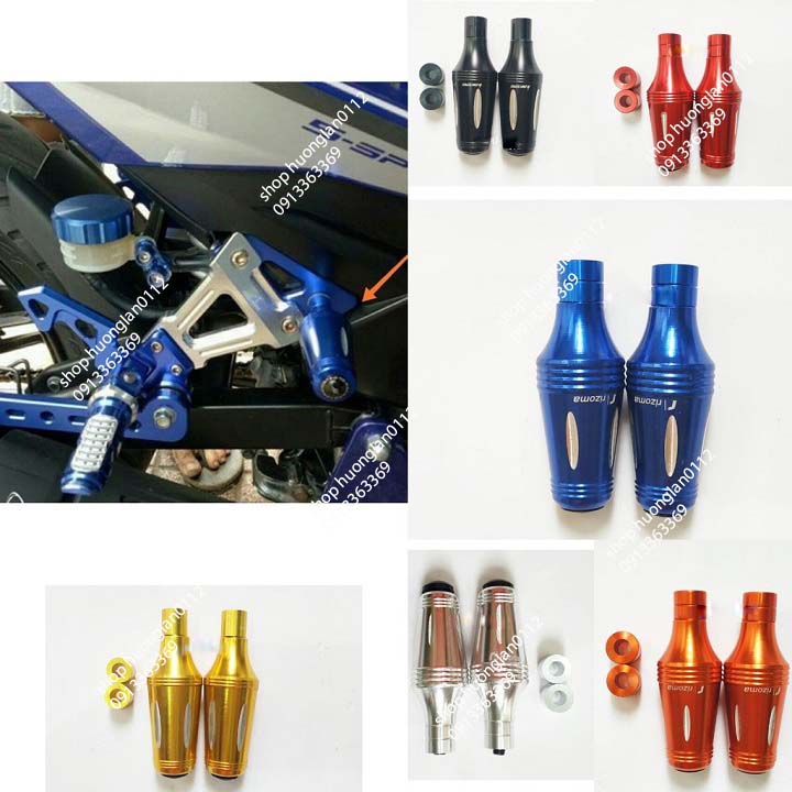 Gù chống đổ sau xe máy CNC dáng cổ chai