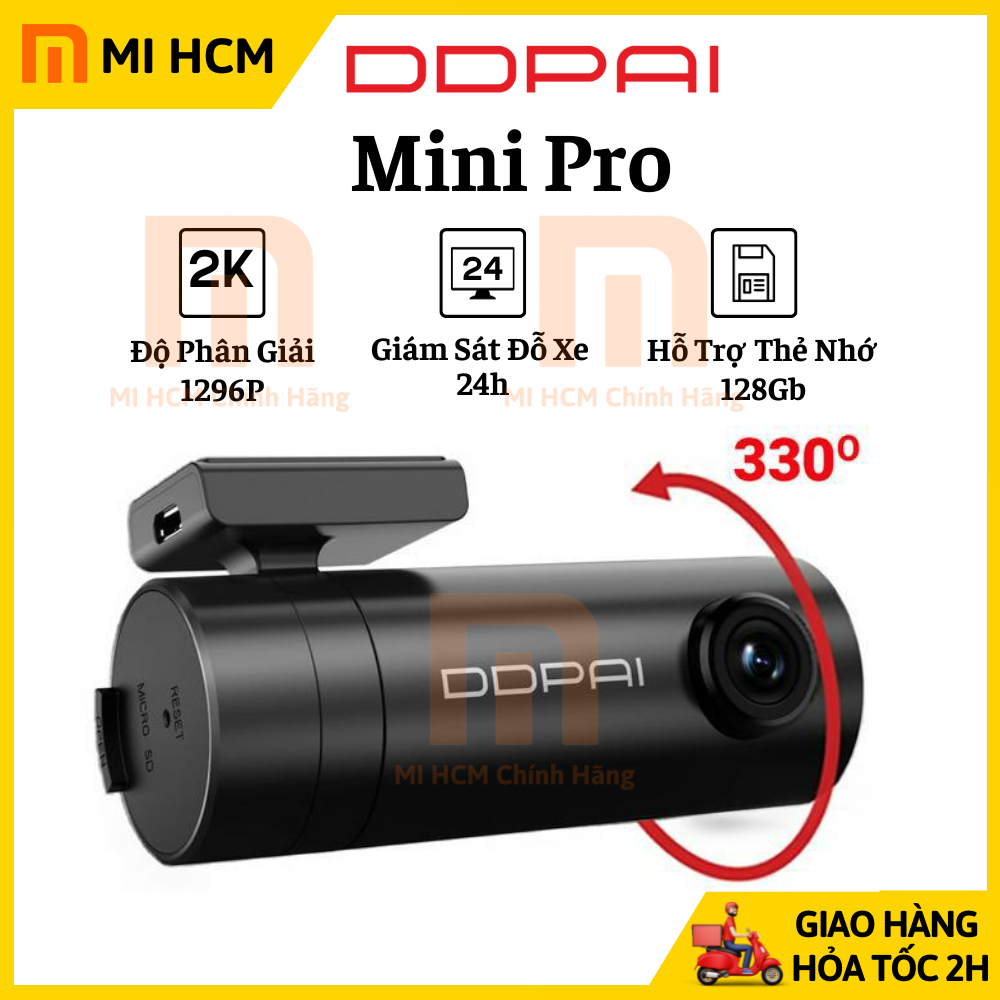 Camera Hành Trình Ô Tô DDPai Mini Pro Độ Phân Giải 2K Full HD Ống Kính