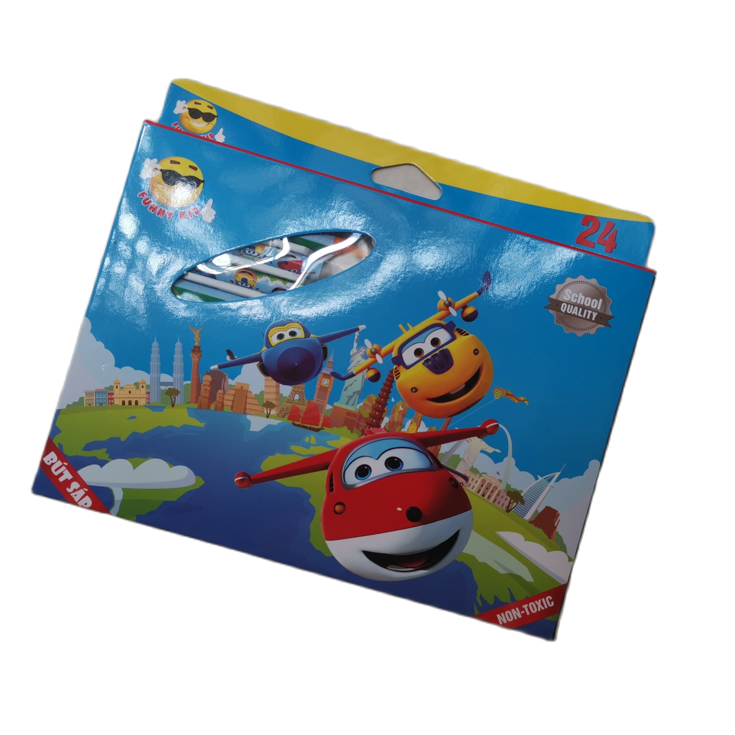HỘP SÁP 24 MÀU FUNNY KID CHO BÉ - AN TOÀN, MÙI THƠM DỄ CHỊU - MADE IN THAILAND