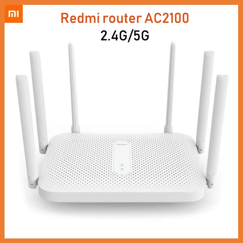 Bộ phát wifi router xiaomi redmi ac2100 2.4ghz 5ghz 2033mbps 6 anten dual-core cpu lõi kép 128mb tốc độ cao