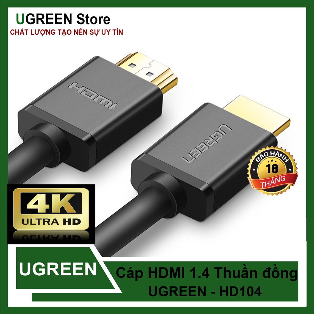 Dây cáp hdmi 1.4 ethernet dài 10m - 30m ugreen hd104 cao cấp