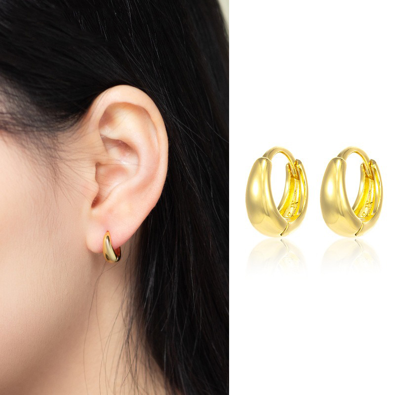 Bông Tai Vàng Xi Kim 24k, Hoa Tai Nữ Sát Tai Cao Cấp T201 Namoo Jewelry