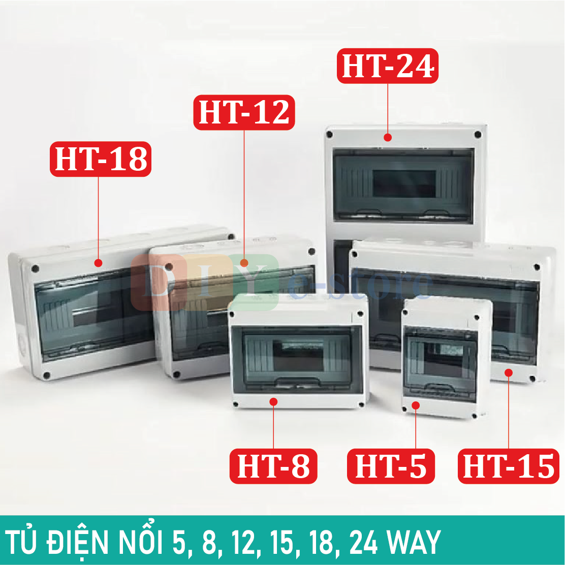 Tủ điện 2 way - 3 way - 5 way - 8 way - 12 way - 15 way - 18 way - 24 way chống nước, chống bụi – tủ điện lắp nổi, vỏ tủ điện, tủ điện nhựa