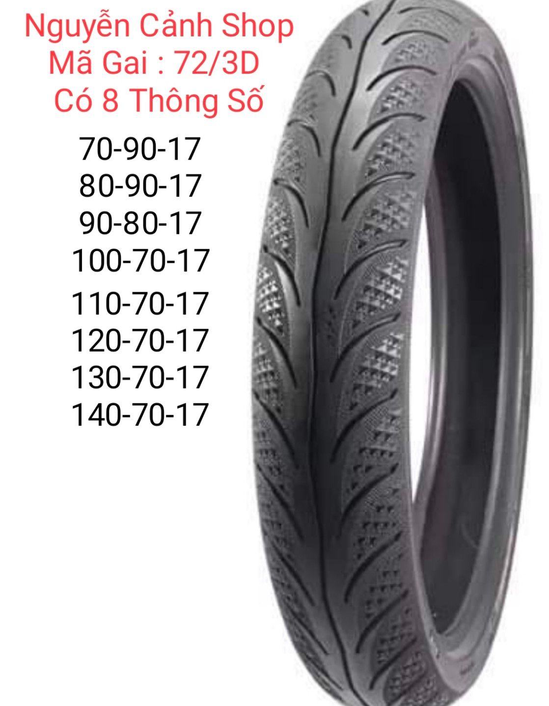 Vỏ Camel 3D Không Ruột 70-80-90-100-110-120-130-140-17 in, cam kết đúng sản phẩm