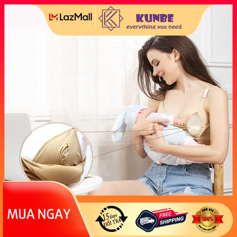 Áo Vắt Sữa, Áo Lót Hút Sữa Rảnh Tay Và Cho Con Bú 2 Trong 1 KUNBE Mặc Được Cả Ngày Thay Áo Ngực Thông Thường