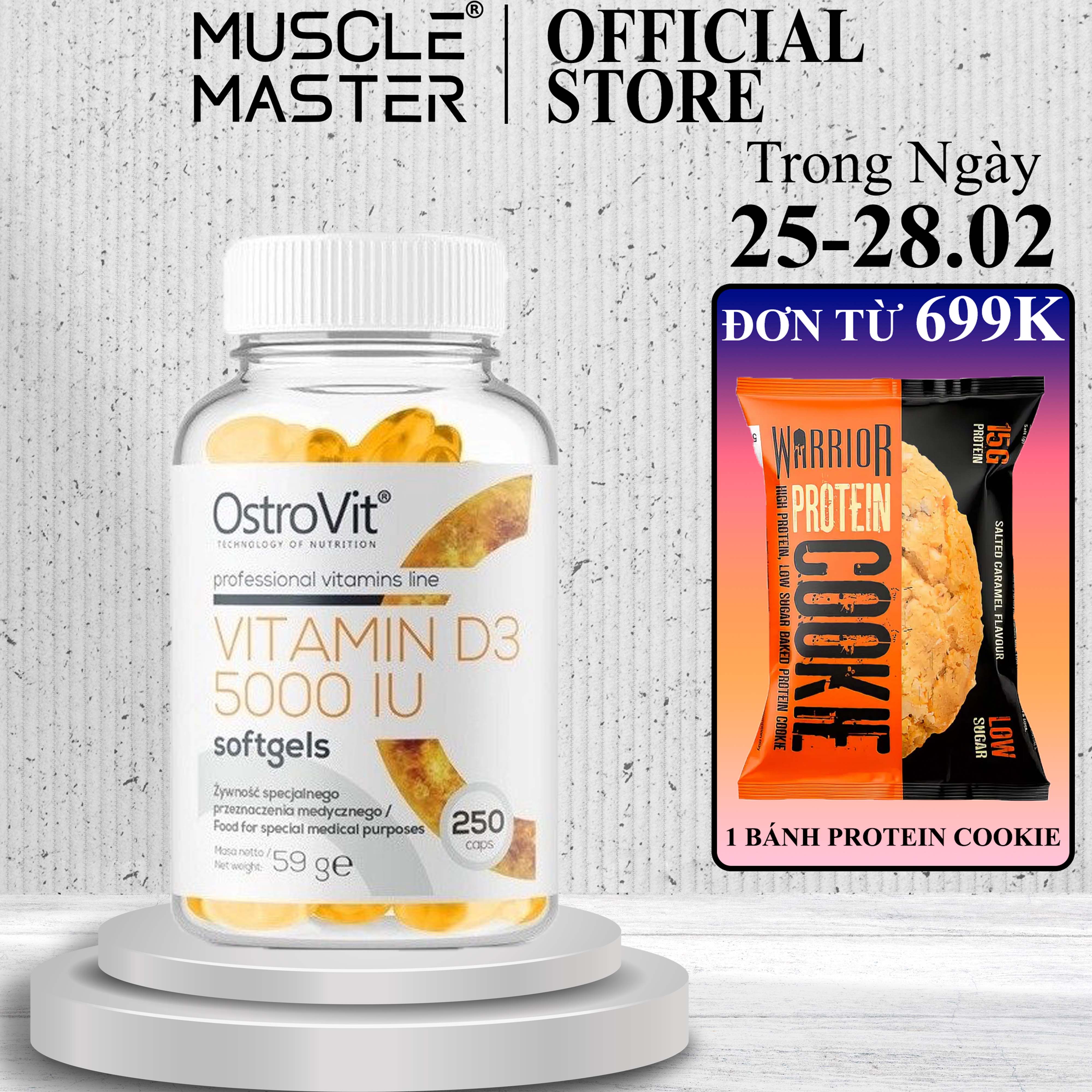 [HCM]Thực Phẩm Bổ Sung Ostrovit Vitamin D3 5000IU 250 Viên