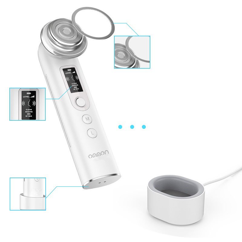 Máy điện di tinh chất dưỡng trắng OMMON RF Radio Frequency Therapy Rejuvenation Ion Skincare EMS Tightening