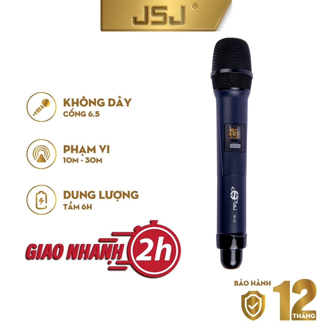 Micro không dây karaoke cao cấp JSJ W-15 tích hợp màn hình led chuyên nghiệpbề mặt sử dụng công nghệ sơn tĩnh điện tích hợp pin lithium 18650 phạm vi kết nối rộng độ nhạy cao khử nhiễu
