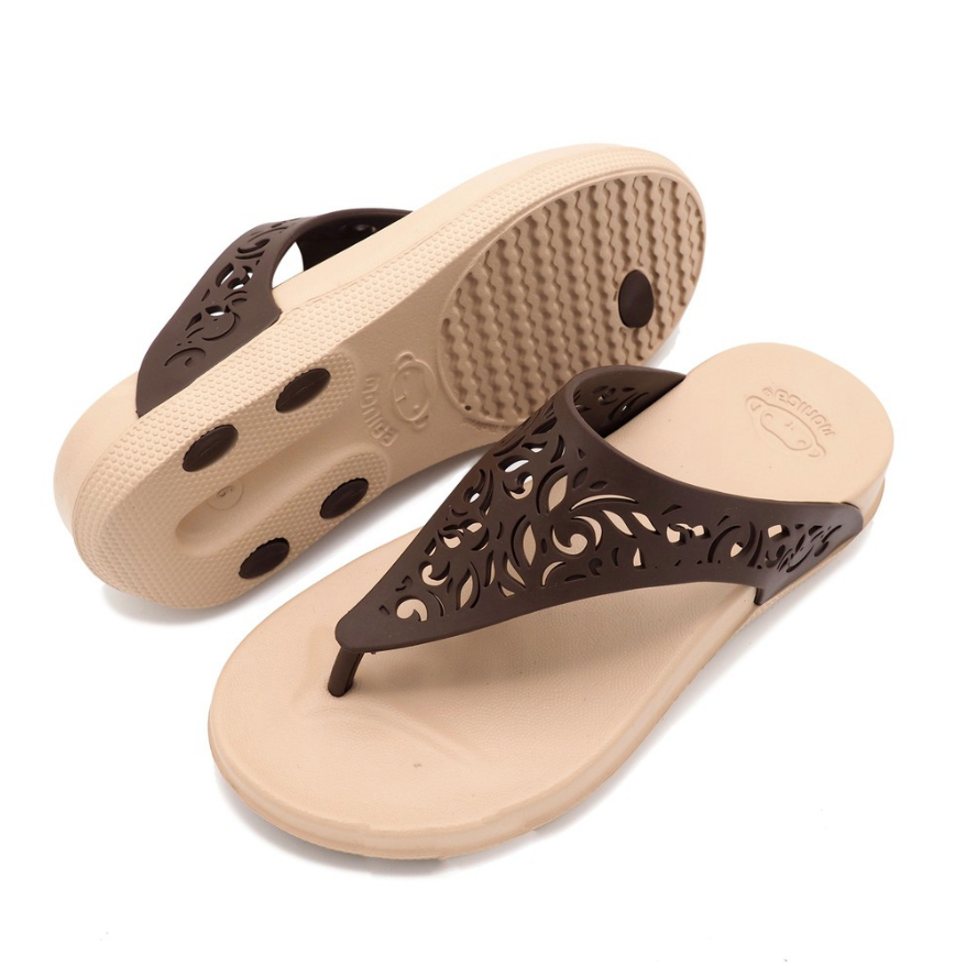 Dép Thái Lan Nữ Xỏ Ngón MONOBO MONIGA 6 Chính Hãng - Kem Quai Nâu