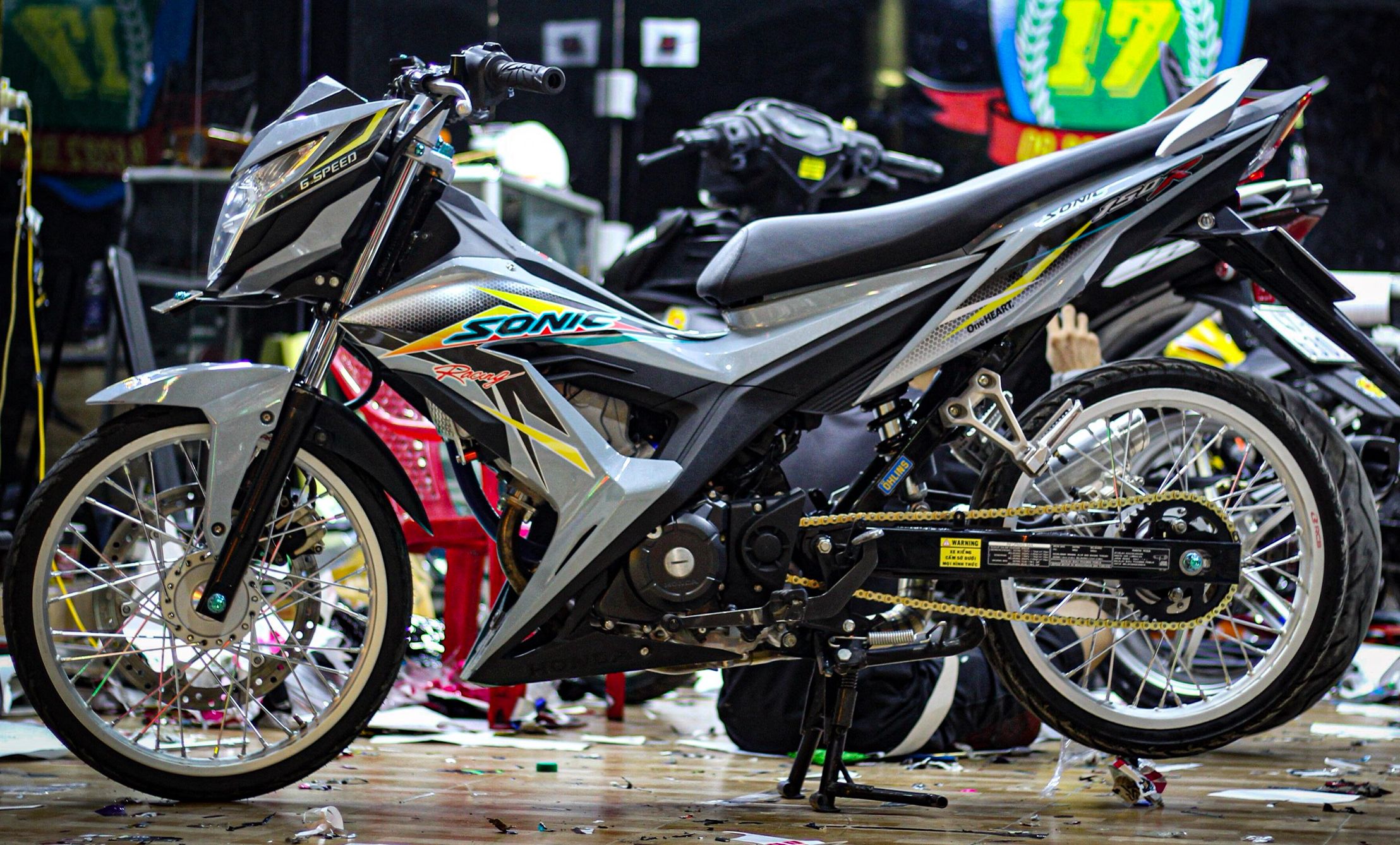 Tem Sonic 150R Xám Xi Măng - Tem Chuẩn Hình - Không Phai Màu