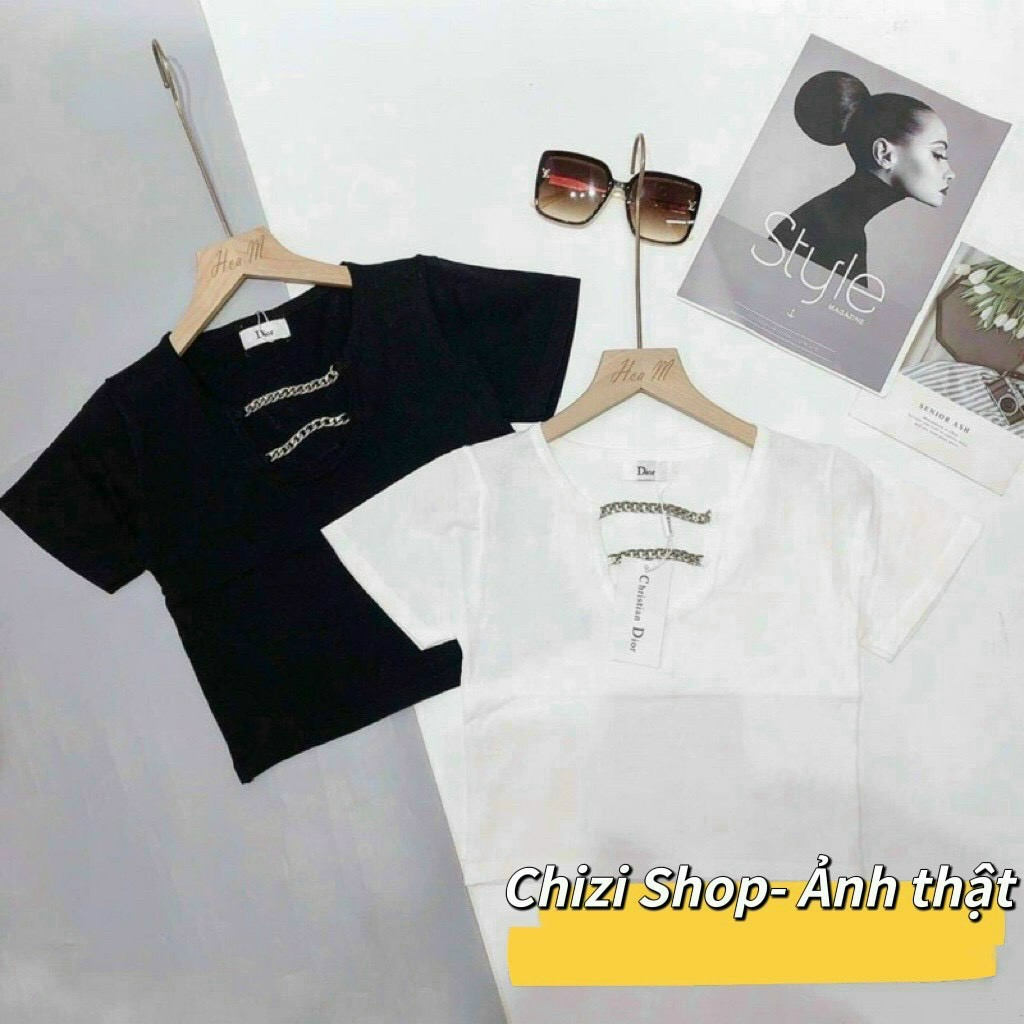 Áo kiểu croptop dây xích siêu tôn dáng ,.....