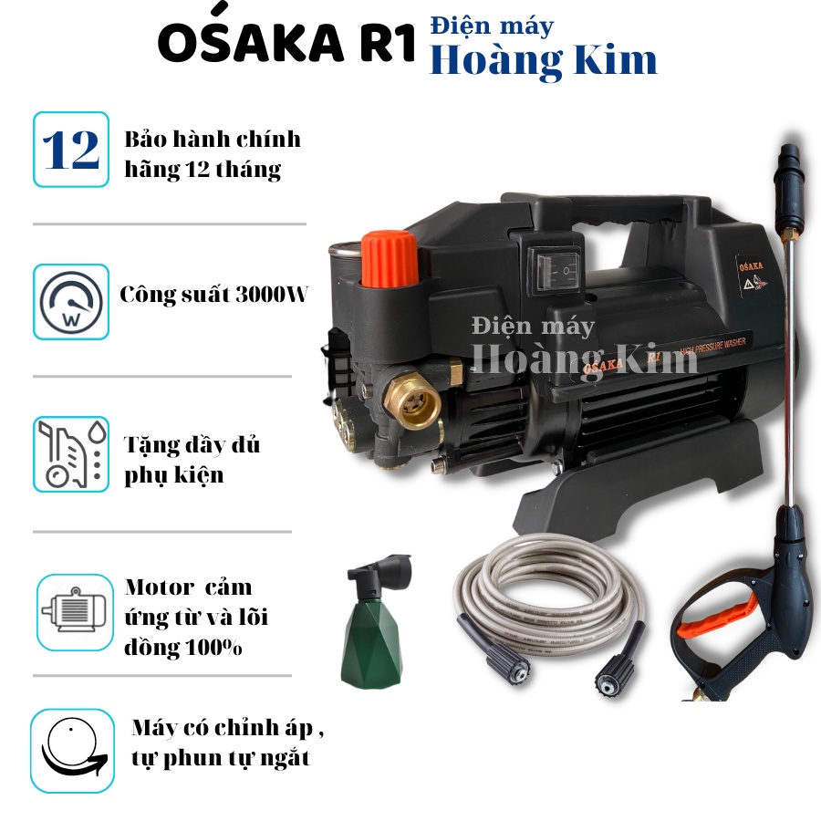 Máy xịt rửa xe chỉnh áp osaka r1 - 2800w
