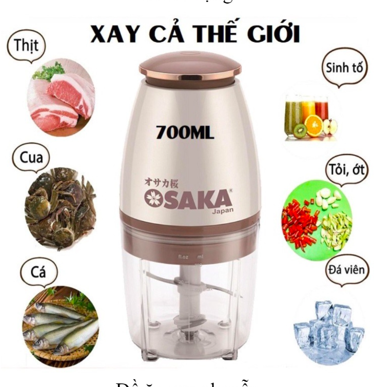 Máy xay đa năng OSAKA Nhật Bản nắp đồng 700ml tiện dụng - Máy say sinh tố, thịt, cá cầm tay , bảo hành 12 tháng , Máy Xay Đồ Ăn Dặm