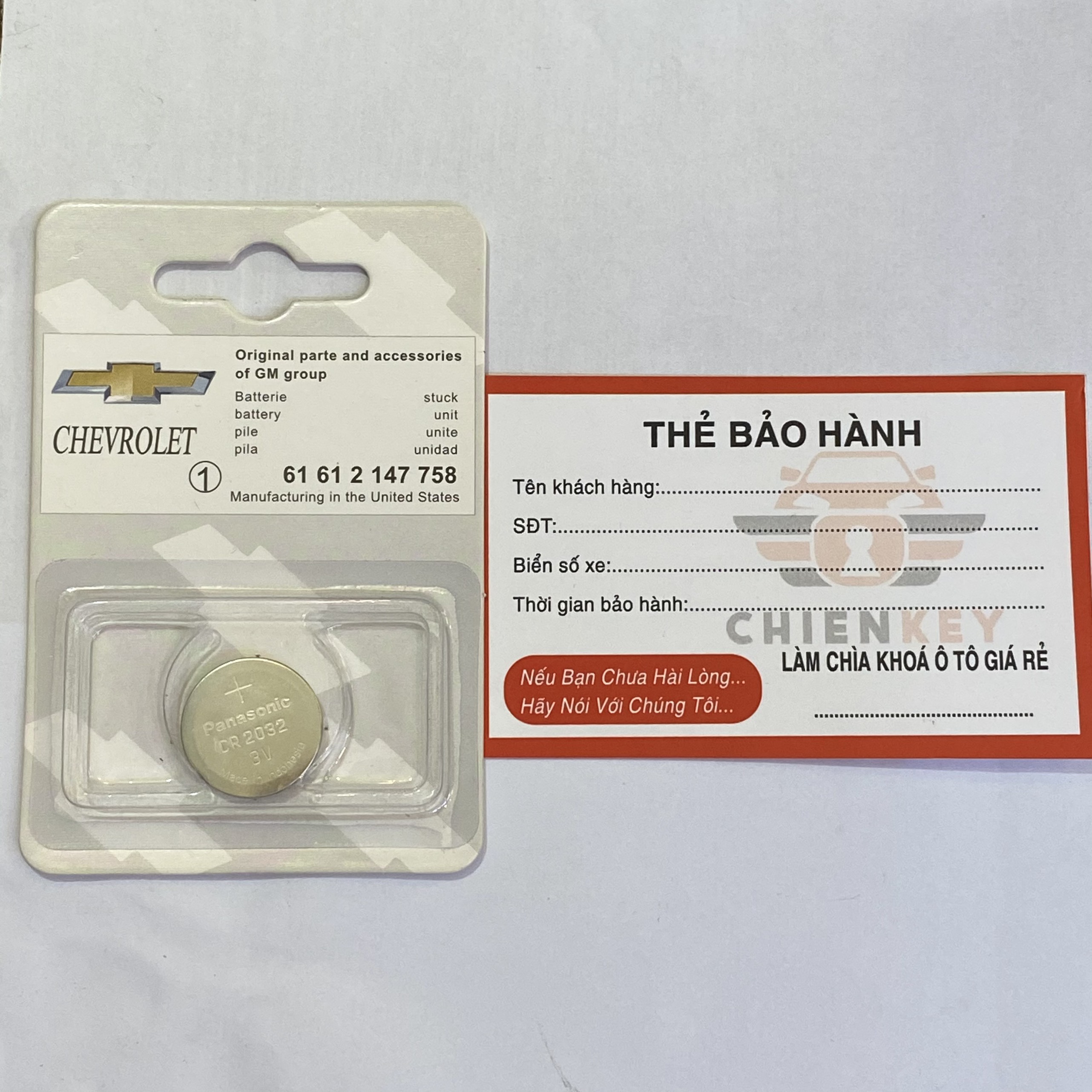 Pin chìa khóa ô tô Chevrolet chính hãng Chevrolet
