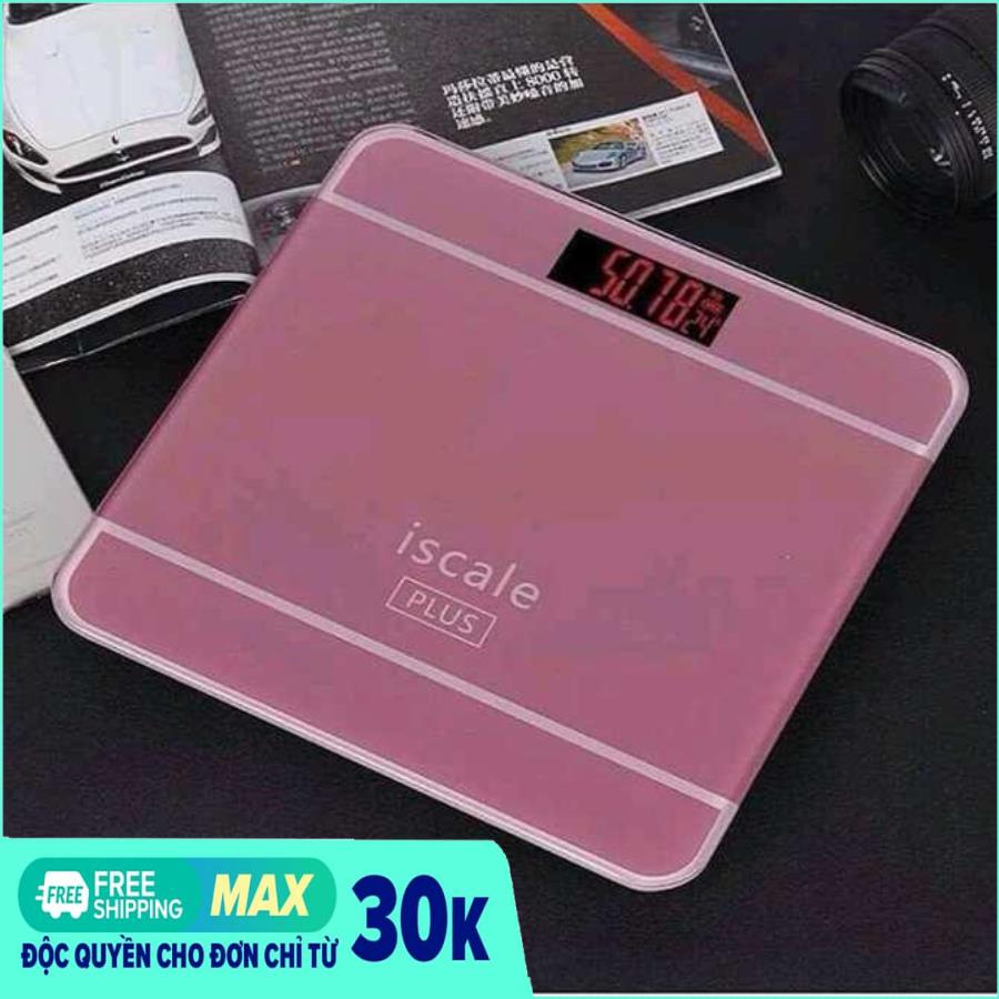 Cân Sức Khỏe - Cân Điện Tử Mặt Kính Cường Lực Iscale New 2019, Siêu Khuyến Mãi 50% Hôm Nay - Màu Ngẫu Nhiên