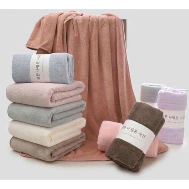 Khăn Tắm xuất Hàn, Khăn tắm cho bé, Siêu Thấm Hút, Khử Mùi Kháng Khuẩn, Mềm Mại, kích cỡ 70x140cm