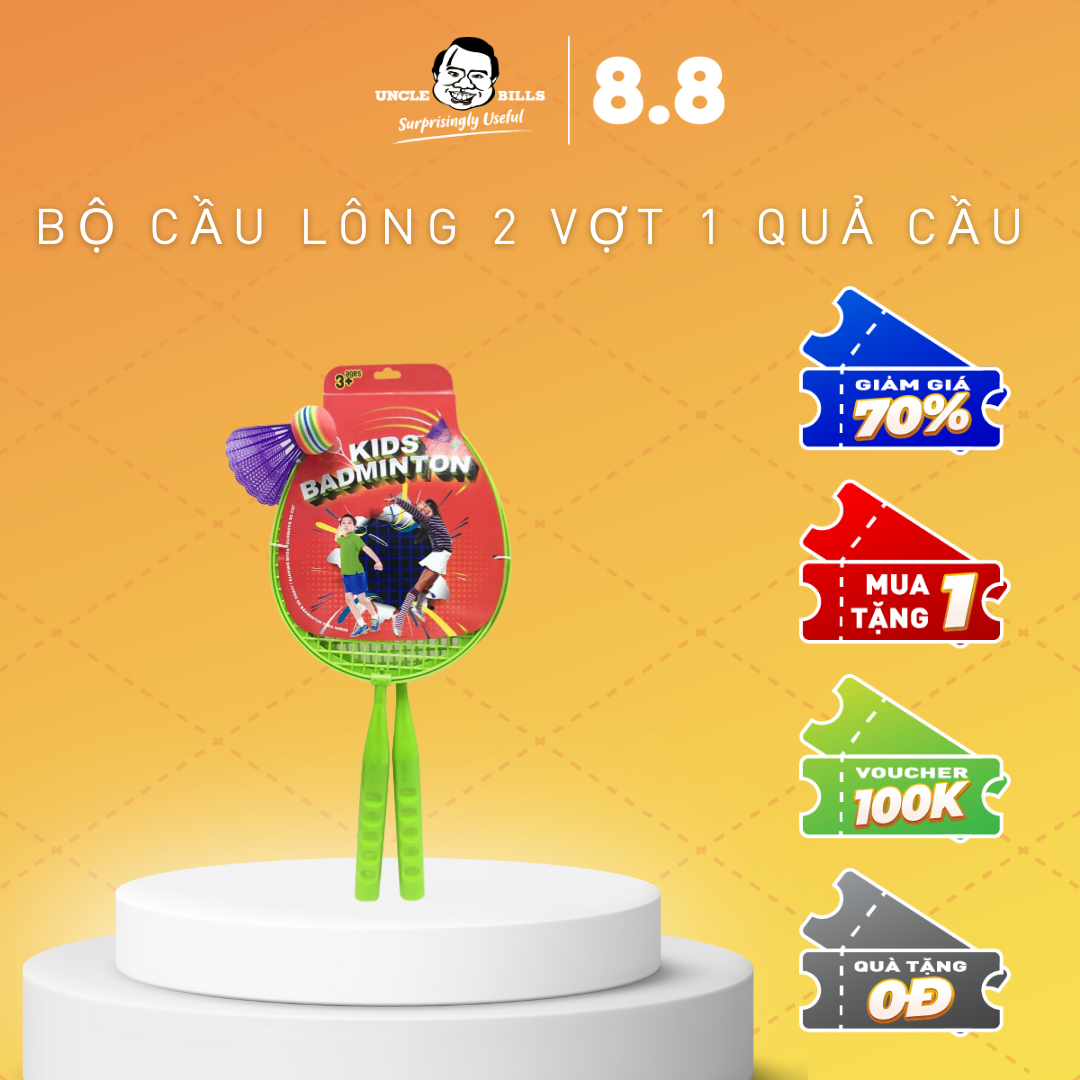 Bộ cầu lông 2 vợt 1 quả cầu cho trẻ em uncle bills tg3246