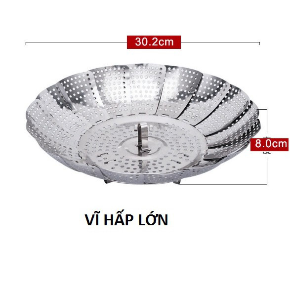Xửng hấp inox 4 chân xếp gọn 32cm