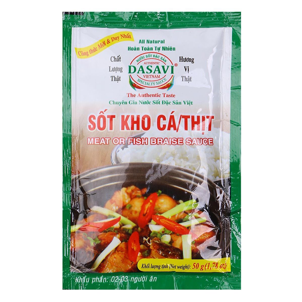 ComBo 10 gói sốt kho cá/thịt DASAVI 50g