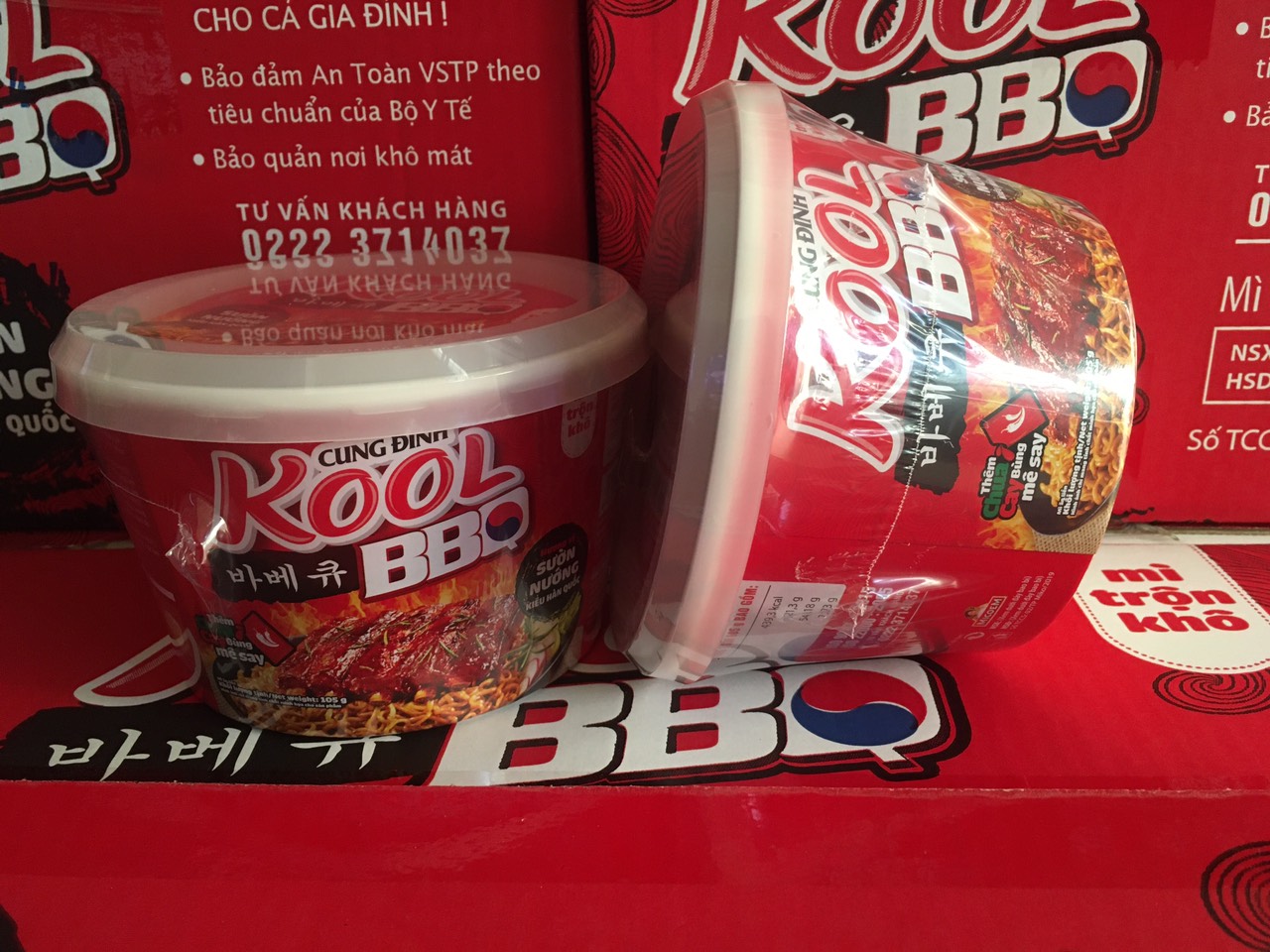 [HCM]Thùng 12 Hộp Mì Trộn Cung Đình Kool BBQ 105g