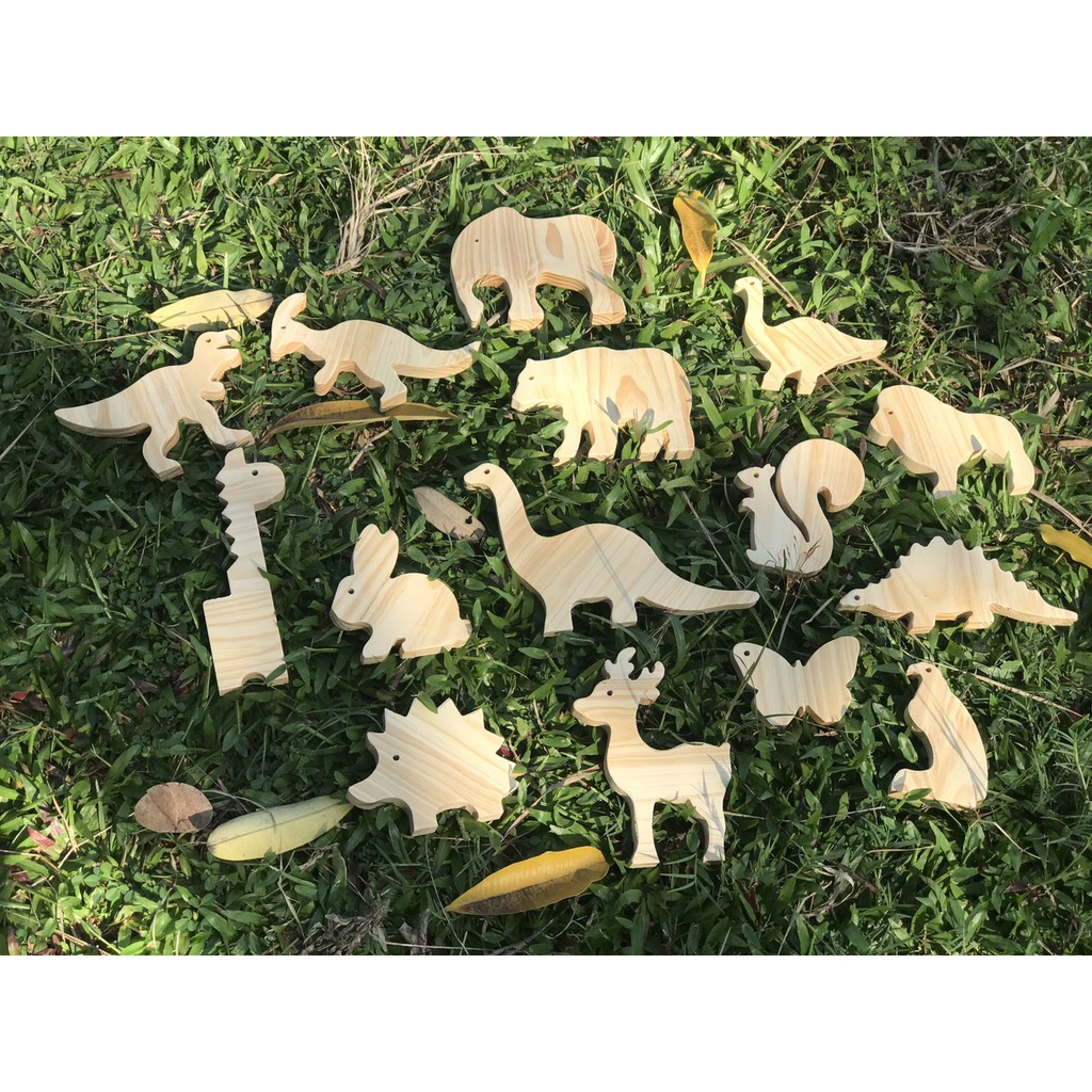 Combo 15 thú gỗ tặng kèm set màu 80k