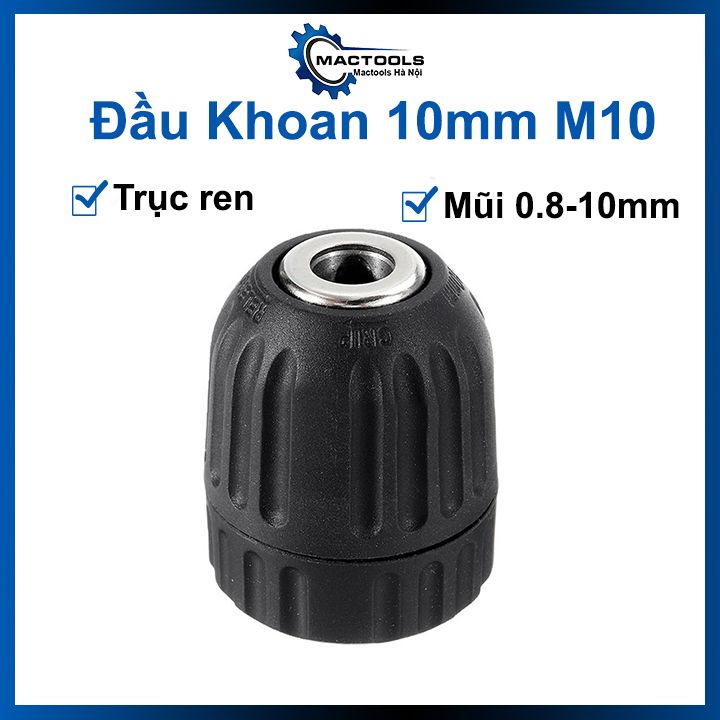 Đầu măng ranh kẹp mũi khoan nhanh 0.8-10mm M10 trục ren