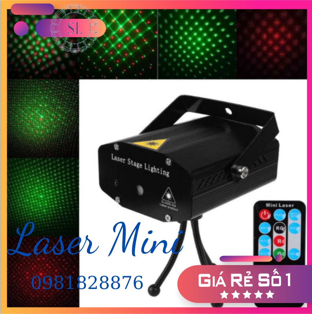 Đèn Laser Mini Kết Hợp Cảm Ứng Nhạc, Chuyên đèn Karaoke, Bar, Bay Phòng.