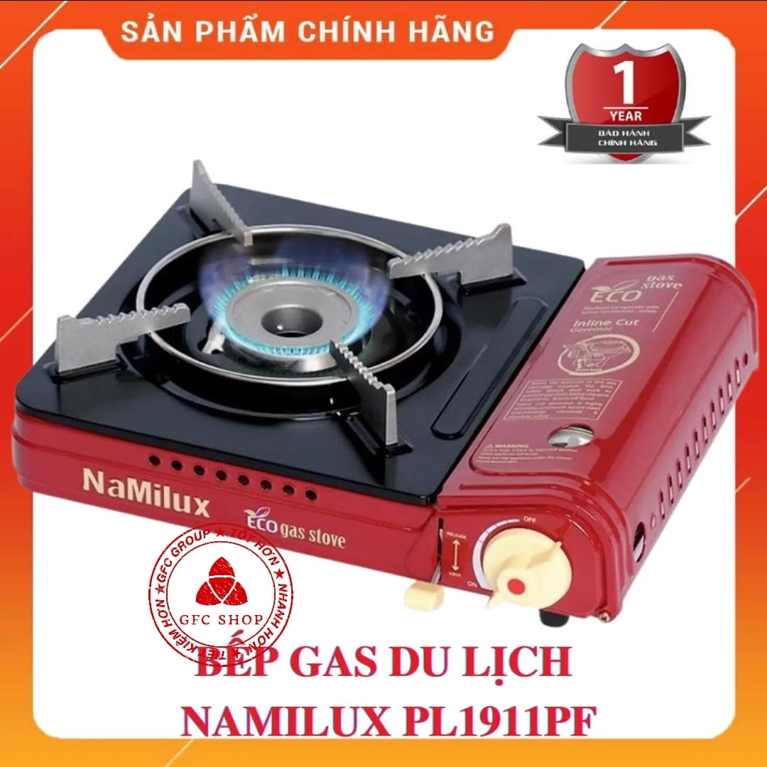 Bếp gas du lịch namilux model na-168 hoặc pl1911pf màu đỏ đen