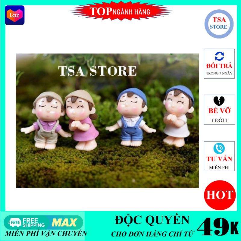 Tiểu cảnh mini Cặp đôi vợ chồng làm vườn trang trí tiểu cảnh sen đá/chậu cây/terrarium/hồ cá/bonsai/hòn non bộ/sen đá/xương rồng TSA STORE