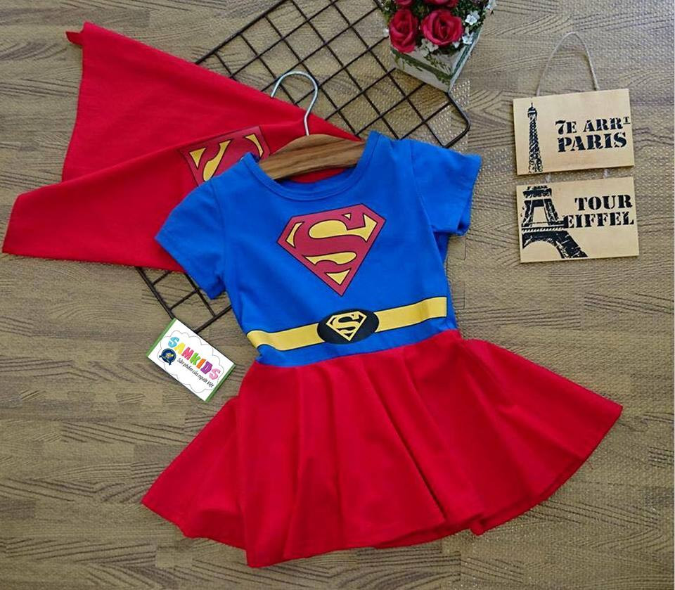 Đầm Siêu nhân bé gái Supergirl - mh172