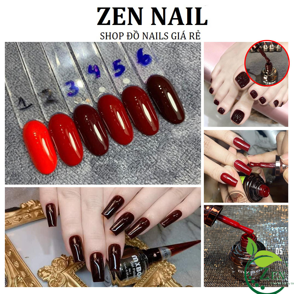 Sơn Mxbon, Sơn móng tay gel đỏ tone màu đặc biệt ,15ml