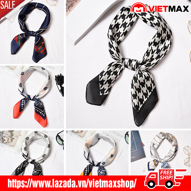 Khăn Lụa Satin Quàng Cổ, Cột Tóc, Quấn Áo Yếm, Đeo Tay, Đội Đầu Đa Năng - Khăn Turban Khổ Lớn 70x70 cm