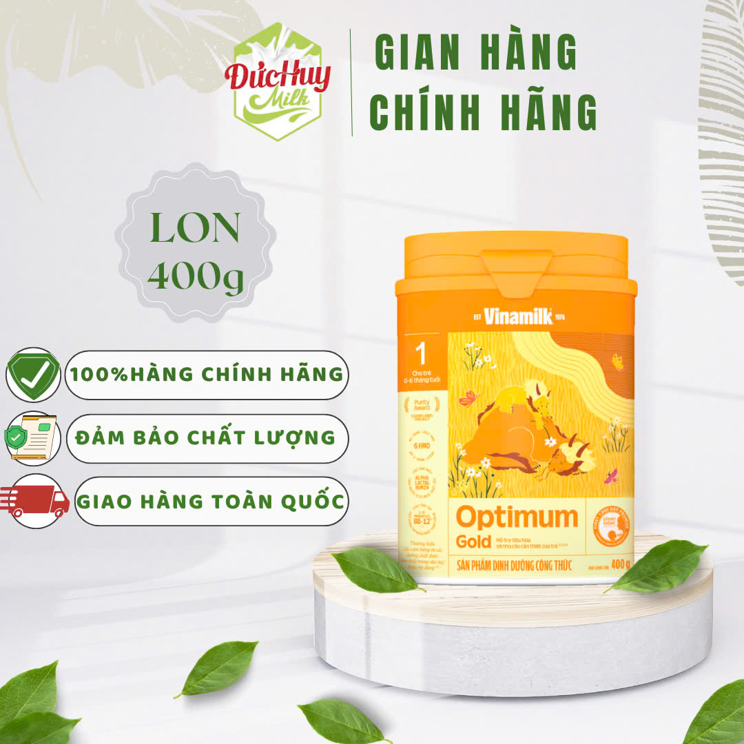 Sữa bột Vinamilk Optimum Gold 1 phát triển não bộ, và chiều cao cho bé - Hộp thiếc 400g