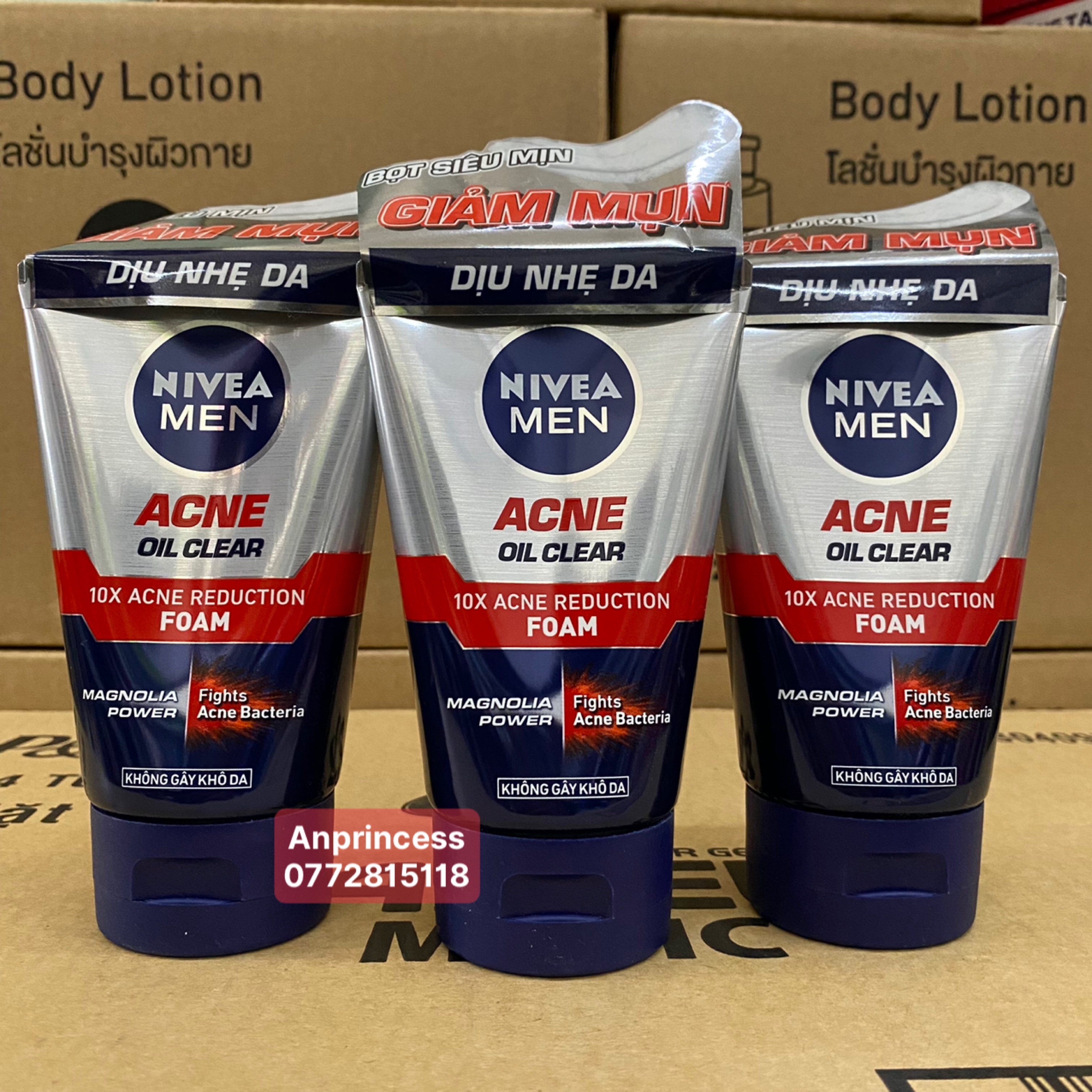 Sữa rửa mặt nivea - men acne oil clear 10x acne reduction foam 100g