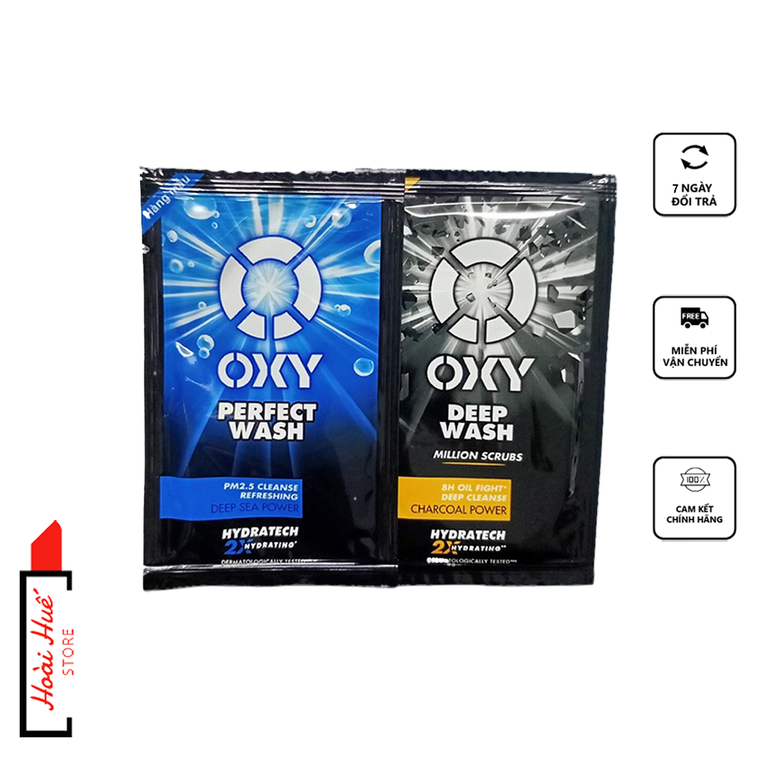 Combo 50Gói sữa rửa mặt Oxy Perfect wash + Deep wash- Hàng Mẫu 3g/ gói