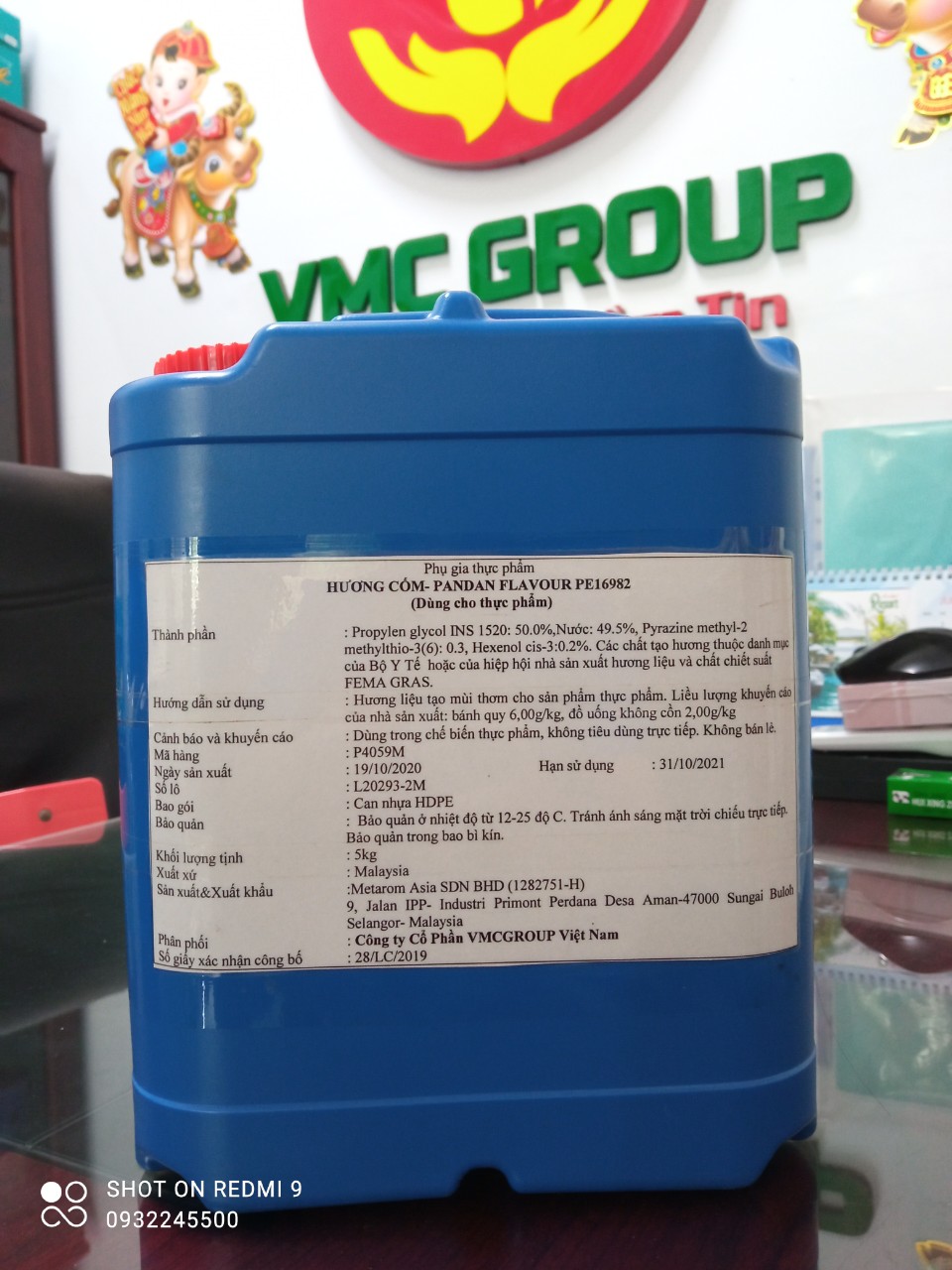 1 kg hương cốm, hương nếp, hương lá nếp thực phẩm dạng nước - pandan flavour