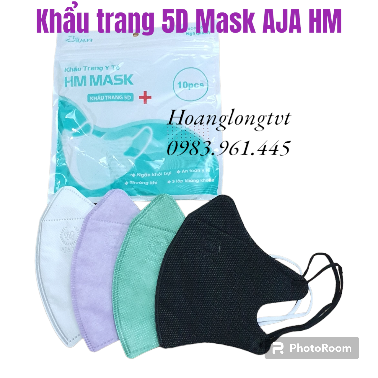 Thùng 100 chiếc khẩu trang 5d aja 5d mask hm hàng cao cấp siêu dày dặn