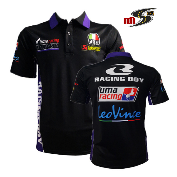 Áo racing boy - áo thun xe moto có cổ họa tiết in sắc nét mẫu racing boy
