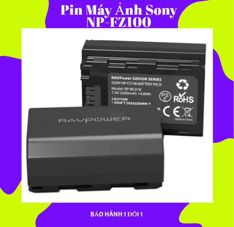 Pin Li-ion NP-FZ100 7.2V 2280mAh 16.4Wh Cho Máy Ảnh Sony FX3,FX30,A1,A9,A9 II,A7R III,A7S III,A7 III,A7 IV,A6600,A7C