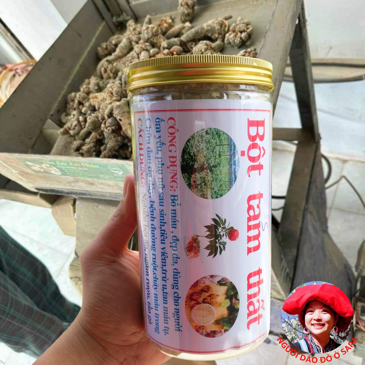 Bột tam thất bắc khô nguyên chất loại 1. Bột tam thất hoang Hà Giang chuẩn nghiền từ những củ tam thất nhiều năm tuổi, hàng tuyển