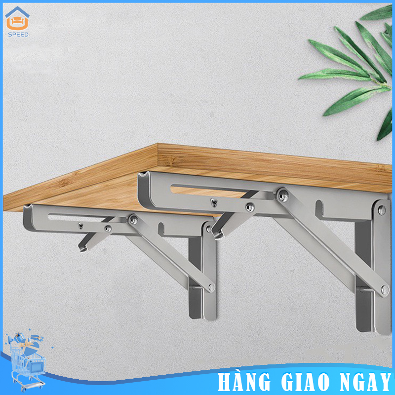 Bản lề gập thông minh đa năng, Giá đỡ kệ treo tường gấp gọn, eke sắt, pát đỡ kệ gỗ decor nội thất thông minh