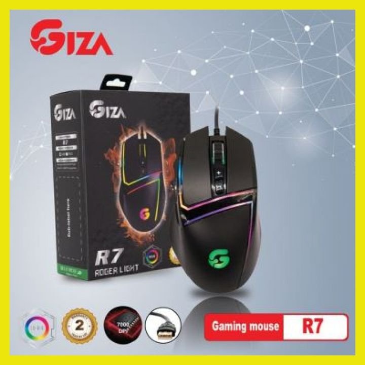 Chuột chơi game giza r7 pro, chuột máy tính có dây chuột gaming led rgb r7 chuột laptop pc chơi game mouse văn phòng