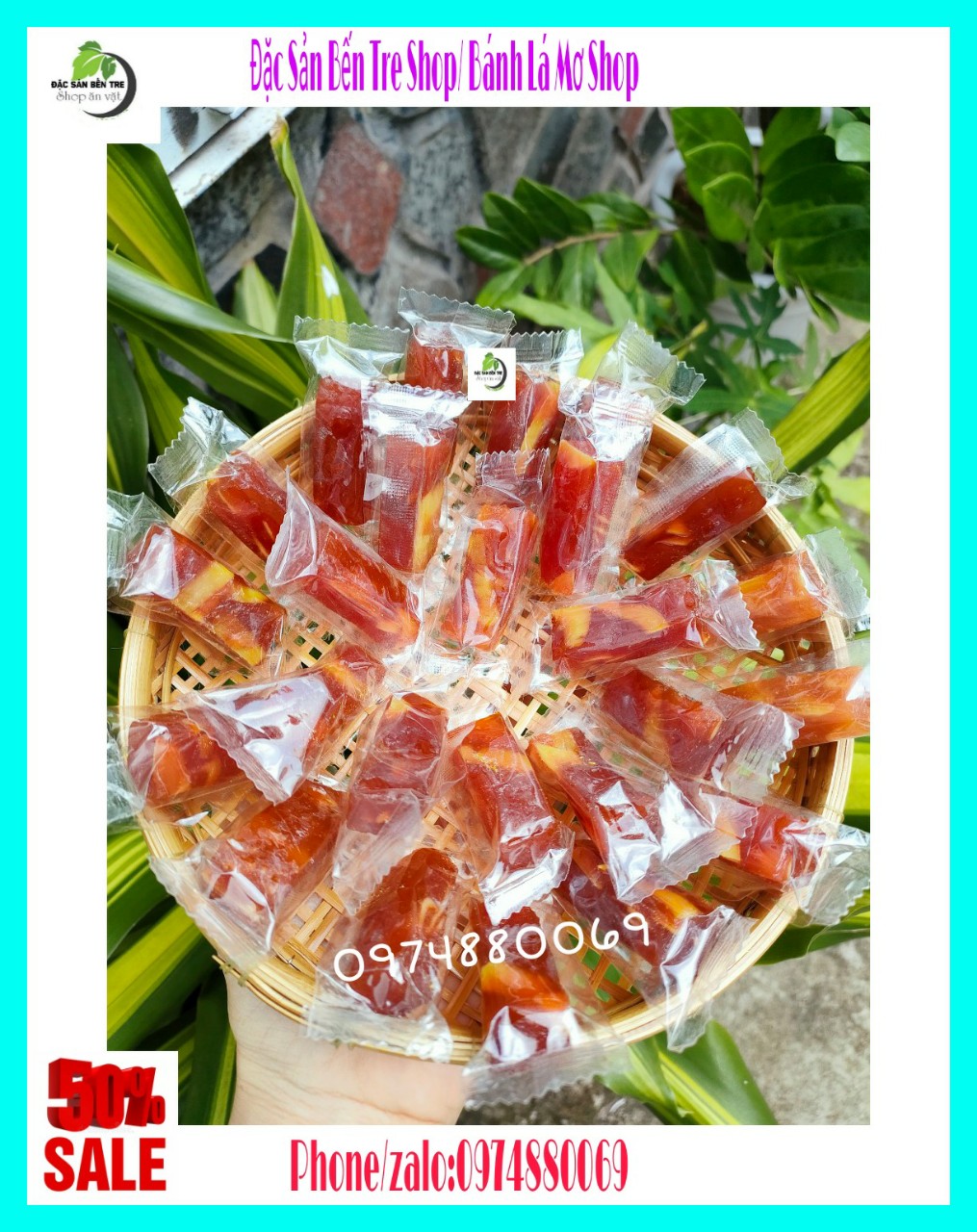 1kg kẹo chuối xoài tắc dừa non bến tre- đặc sản bến tre shop